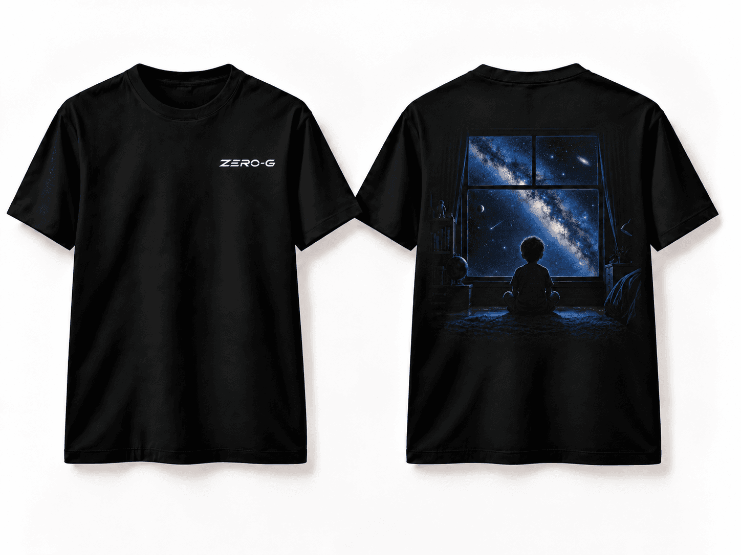 Boy Who Wonders — First Light printed on a t-shirt